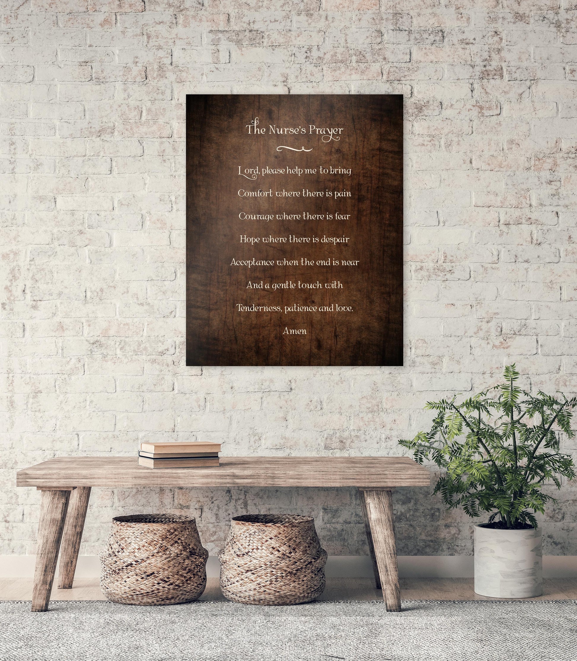 The Nurses Prayer, Artisan Wooden Sign or Plaque - HoneycombProverbs - Religious Home & Decor - Christian Wall Art