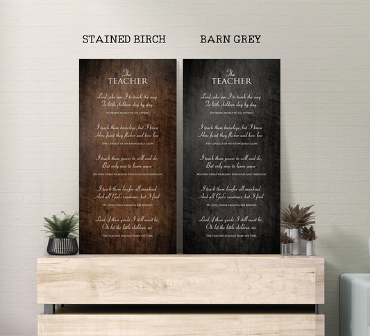 The Teacher, Rustic Poem on Wood - HoneycombProverbs - Signs - Christian Wall Art