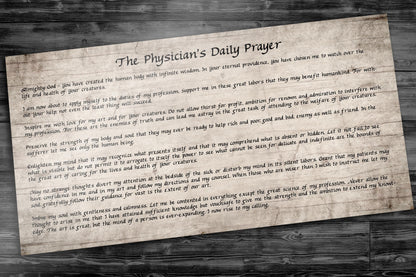 The Physician's Daily Prayer, Wooden Sign - HoneycombProverbs - Signs - Christian Wall Art