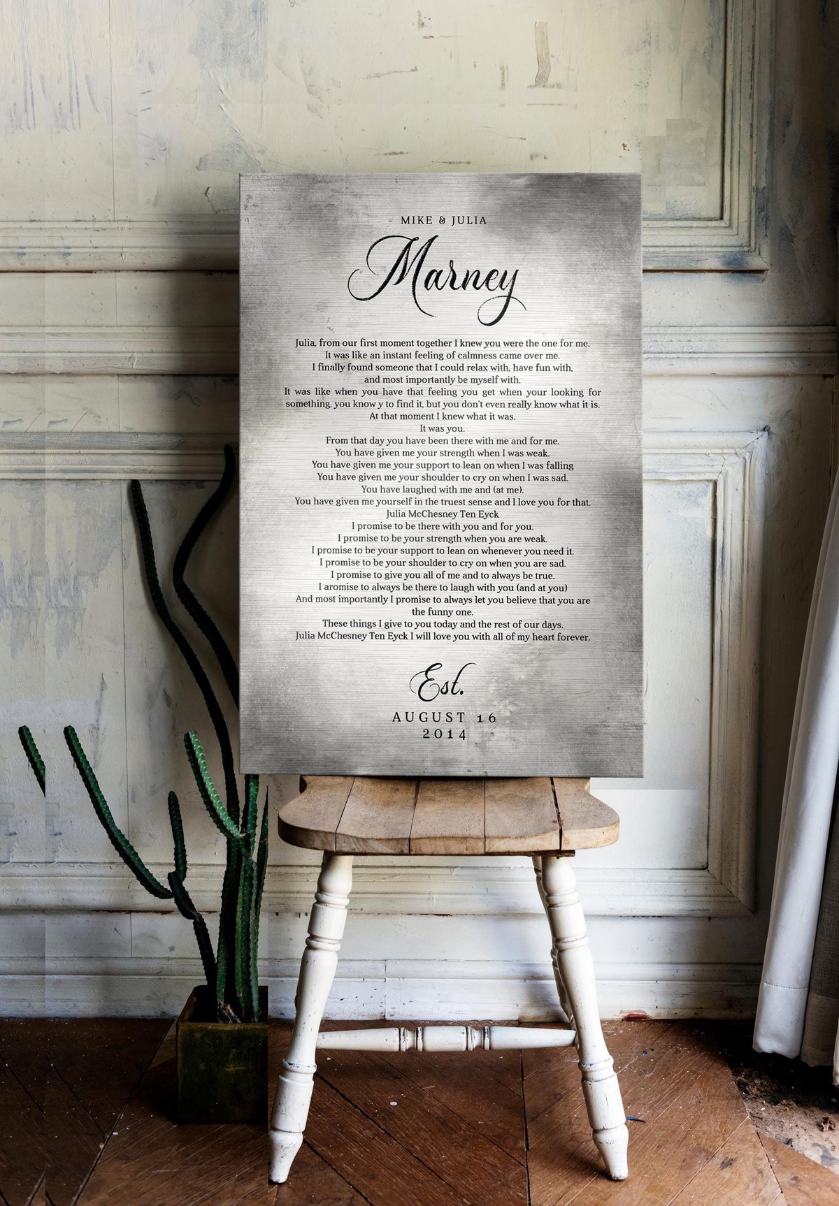 Tin Wedding Anniversary Gift, Wedding Vow Keepsake - HoneycombProverbs - Signs - Tin and Aluminum Gifts