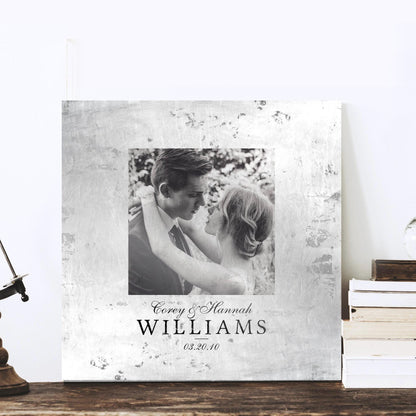 Custom wedding photo frame, vintage anniversary gift for husband, men’s anniversary gift, rustic frame for wedding photo