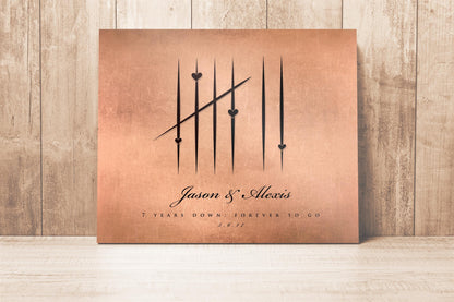 5 Years Down, Wood Tally Mark sign