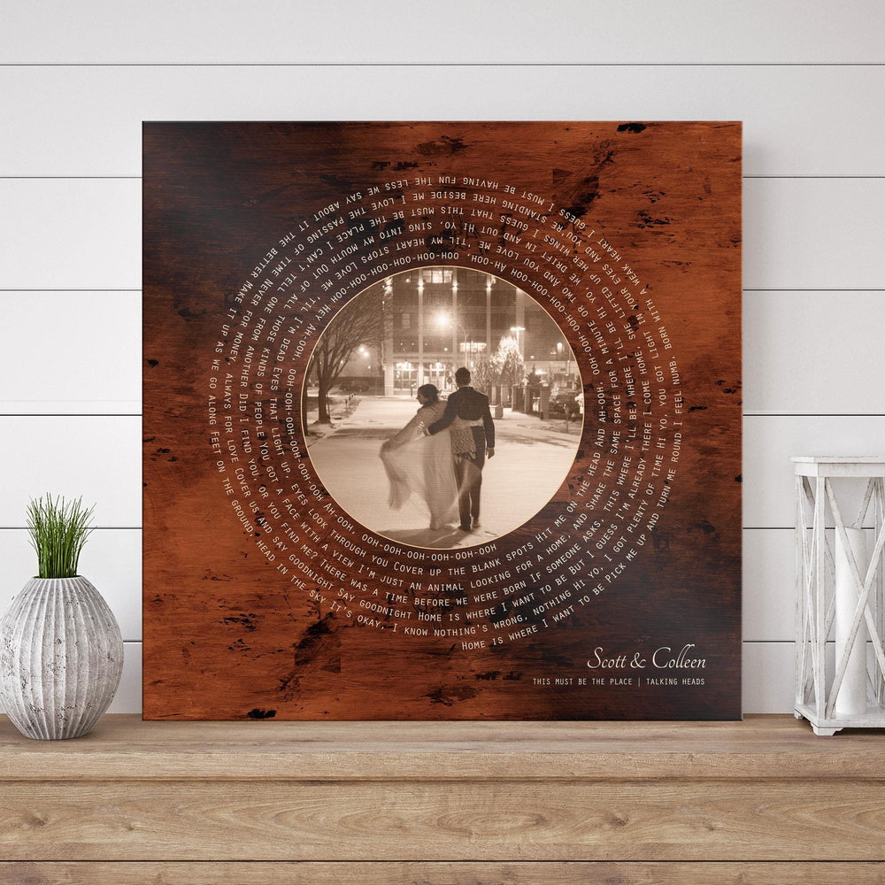 bronze anniversary gift for wife, 8 year wedding anniversary, song lyric art vinyl record art, custom anniversary gift, anniversary gift for husband