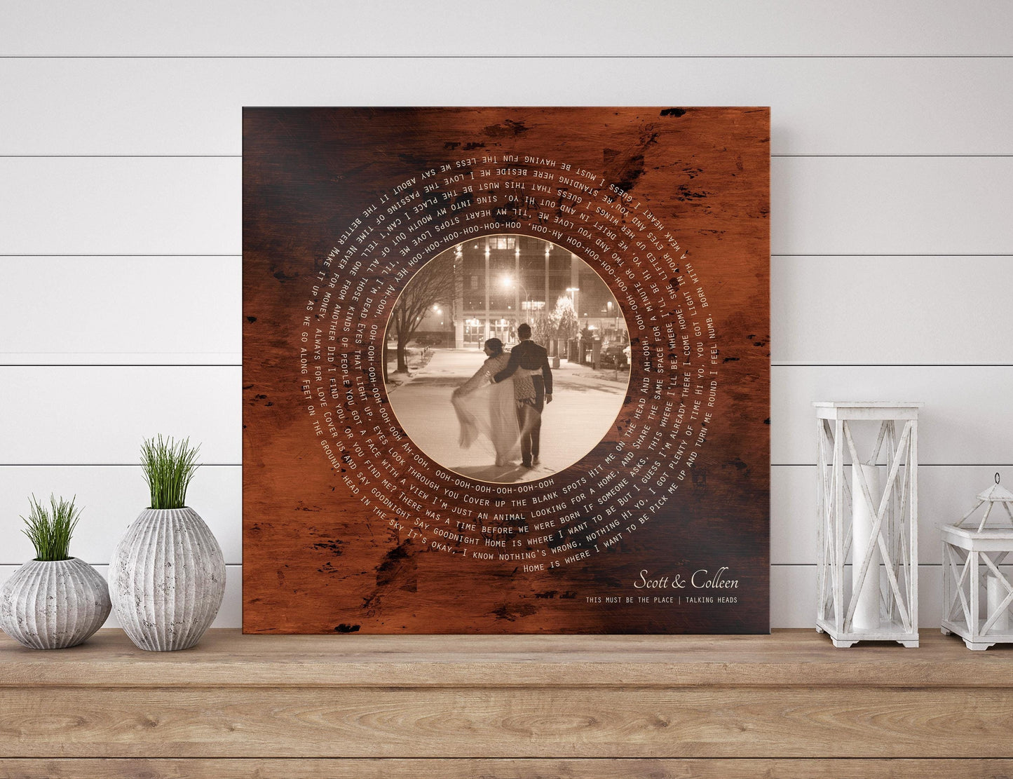 bronze anniversary gift for wife, 8 year wedding anniversary, song lyric art vinyl record art, custom anniversary gift, anniversary gift for husband