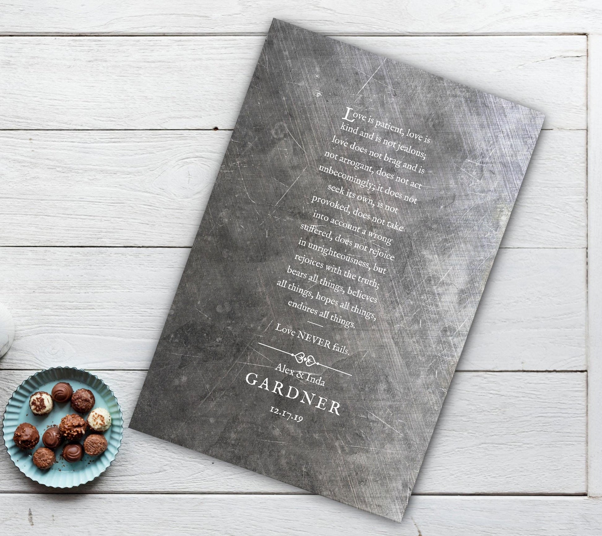 1 Cor 13 Monogrammed Couple's Gift - HoneycombProverbs - Signs - Tin and Aluminum Gifts