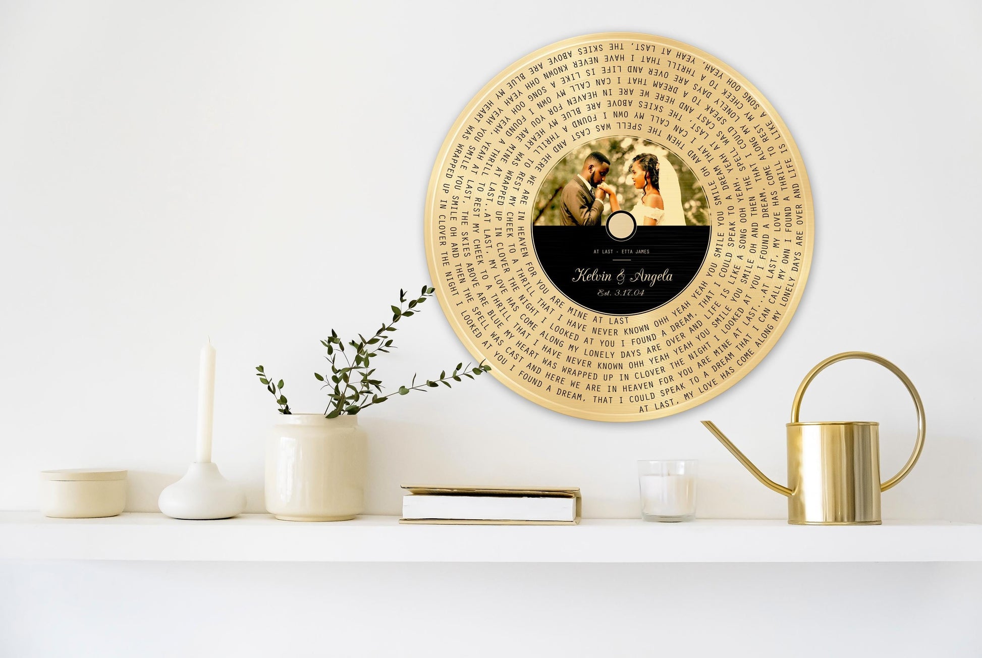 Copper Vinyl Photo Record, 7 Year Anniversary Gift, Couples Song Art, 22nd Anniversary gift - HoneycombProverbs - Signs - Copper Anniversary Gifts