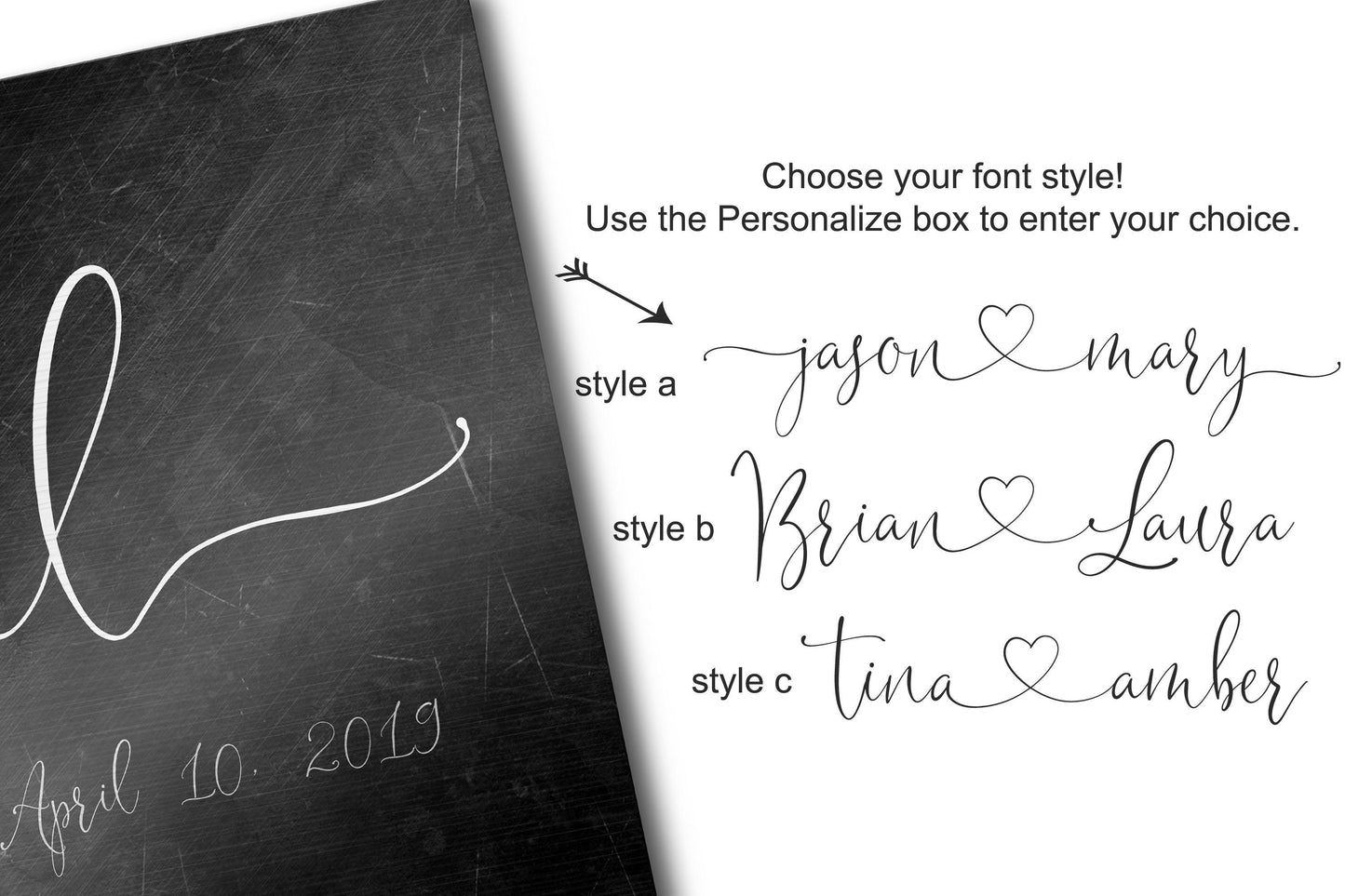 Iron Heart Connected Name Sign for Couples - HoneycombProverbs - Signs - Name Signs Wall Art