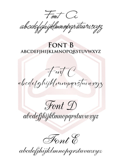 Font style options for personalizing the bronze round song lyrics record