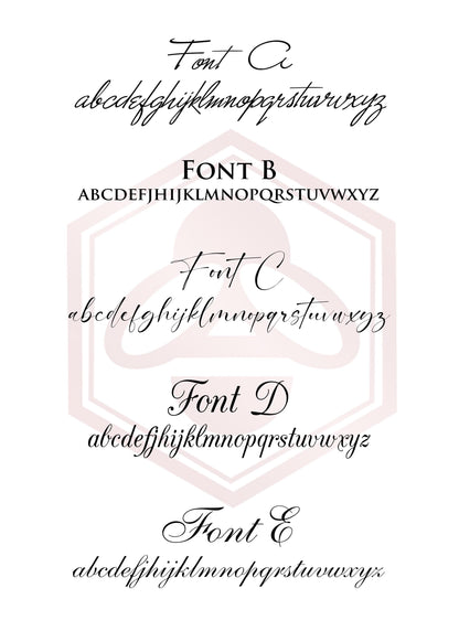 Font style options for personalizing the round tin song lyrics record