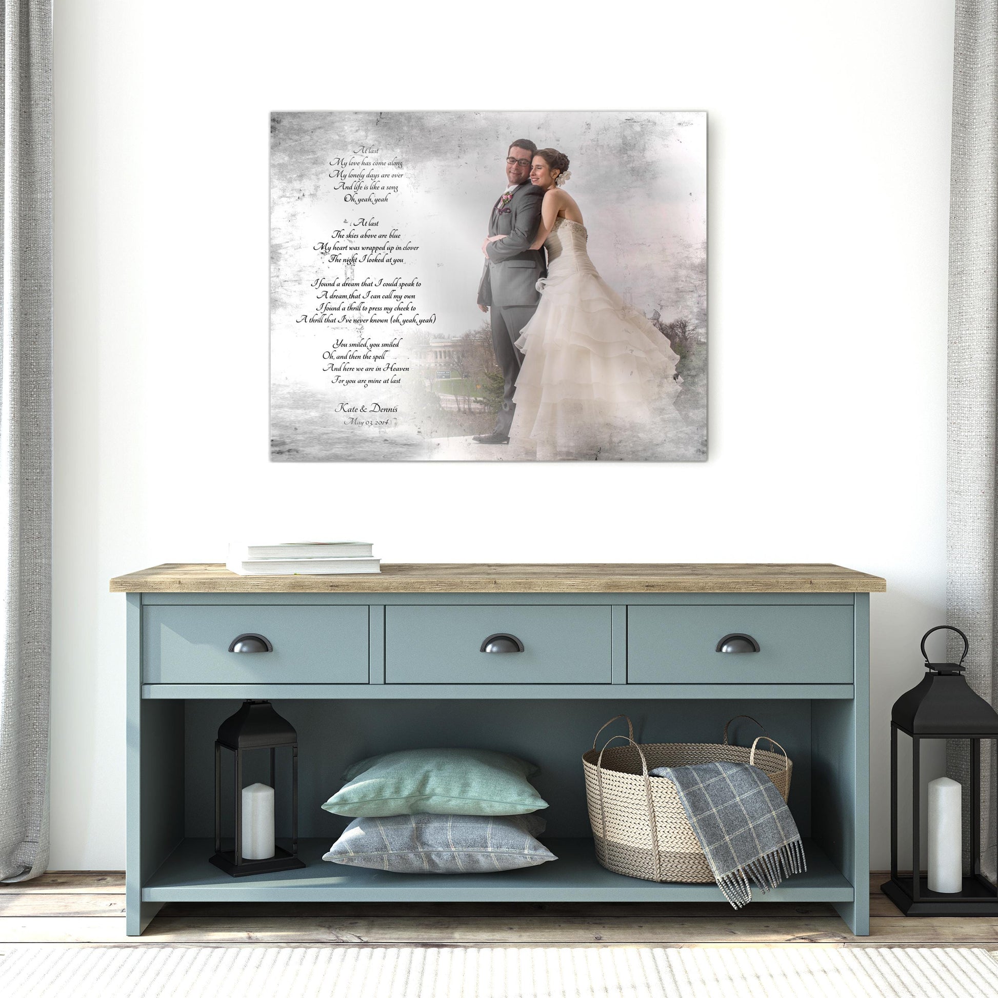 Tarnished Tin Photo and Words - HoneycombProverbs - Signs - Tin Anniversary Gifts