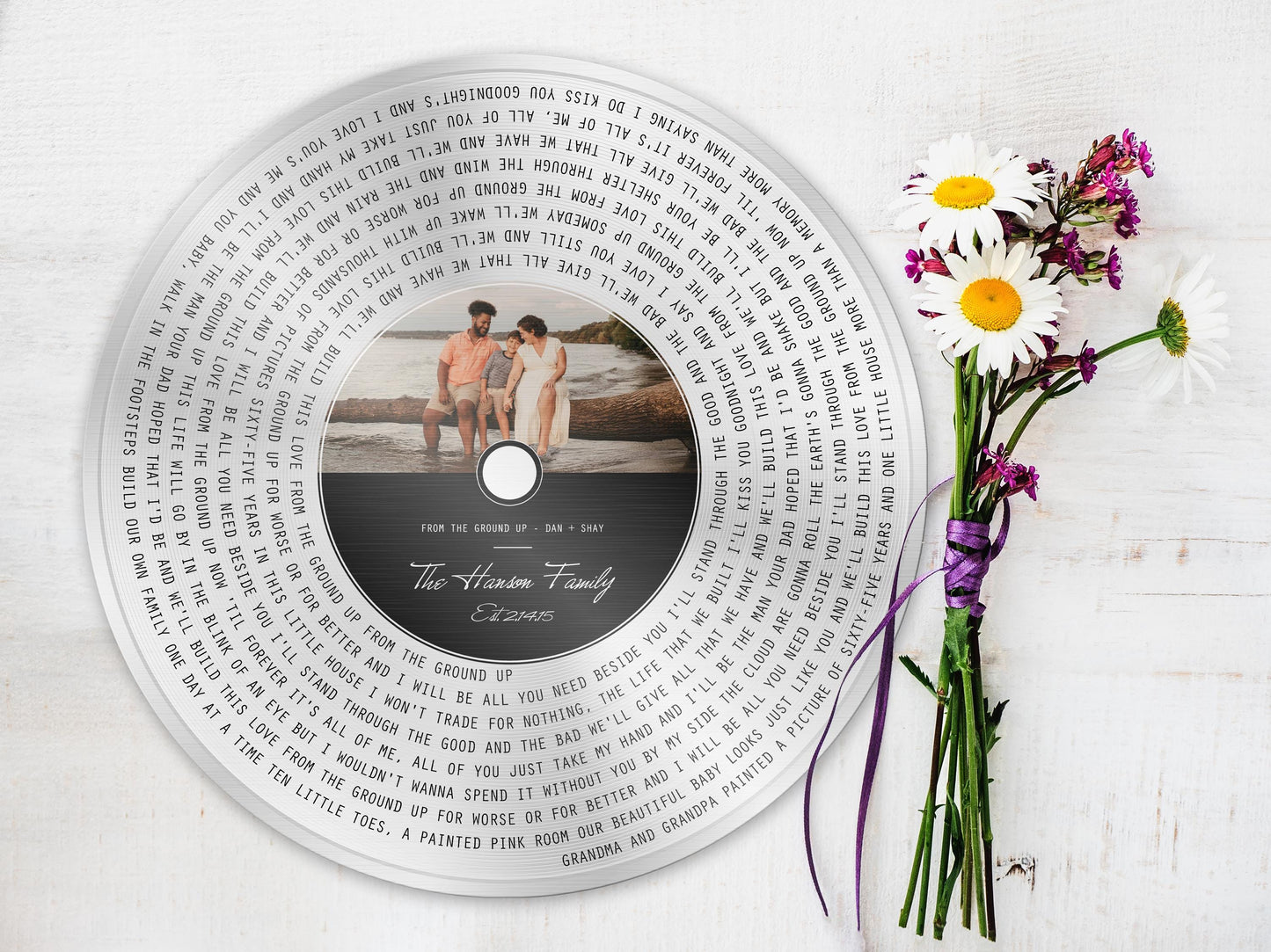 Copper Vinyl Photo Record, 7 Year Anniversary Gift, Couples Song Art, 22nd Anniversary gift - HoneycombProverbs - Signs - Copper Anniversary Gifts