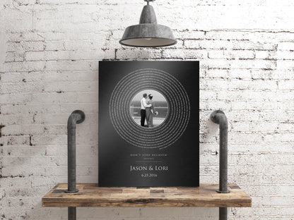 Our Song on Iron; Iron anniversary gift for him, room view, 6th anniversary iron