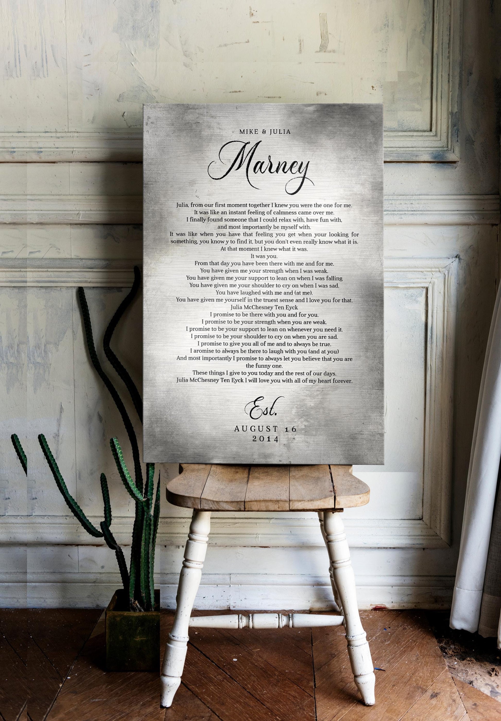 Tin Anniversary Gift, Iron Sharpens Iron Personalized Wall Plaque - HoneycombProverbs - Signs - Tin Anniversary Gifts