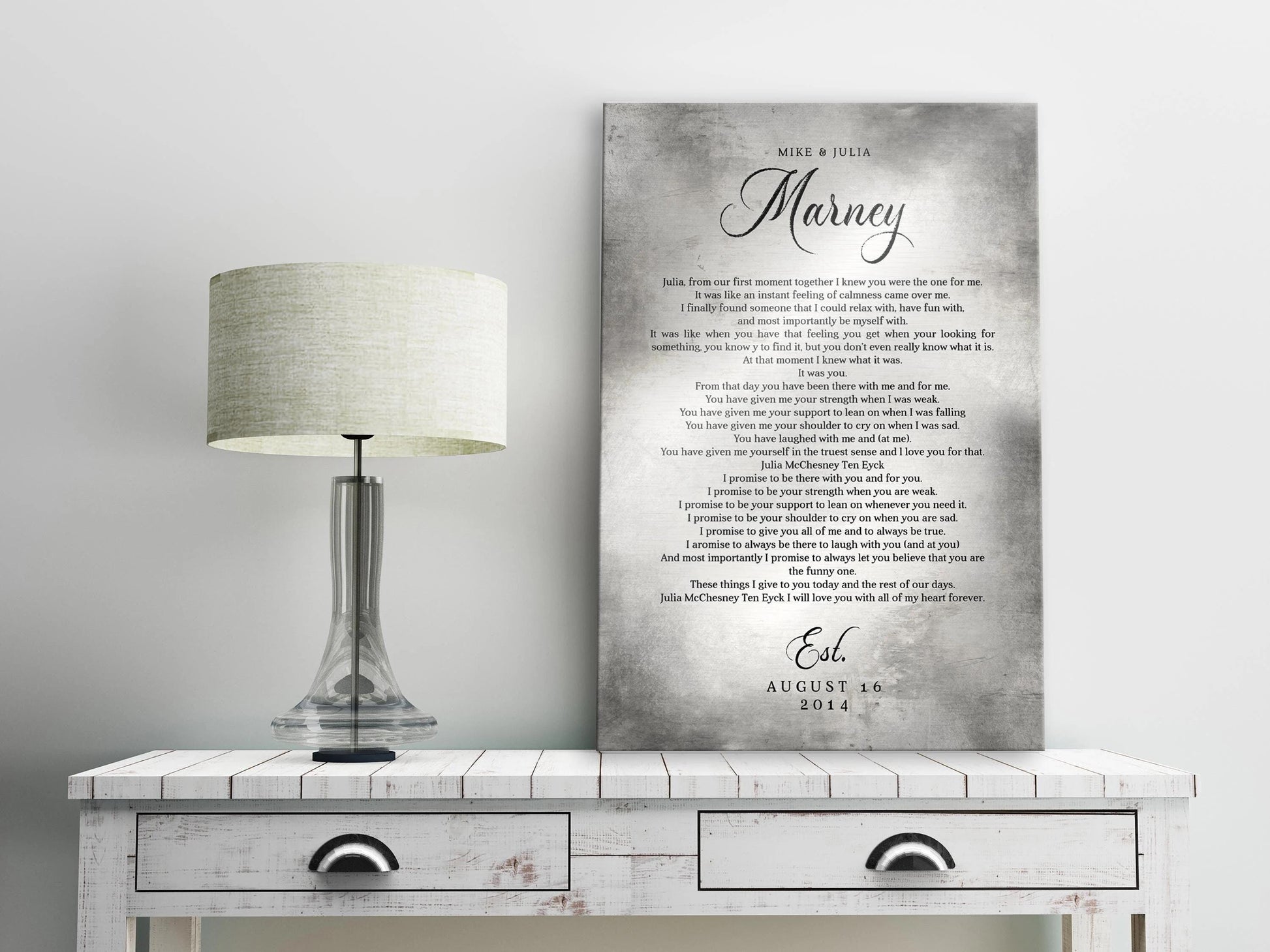 Tin Anniversary Gift, Iron Sharpens Iron Personalized Wall Plaque - HoneycombProverbs - Signs - Tin Anniversary Gifts