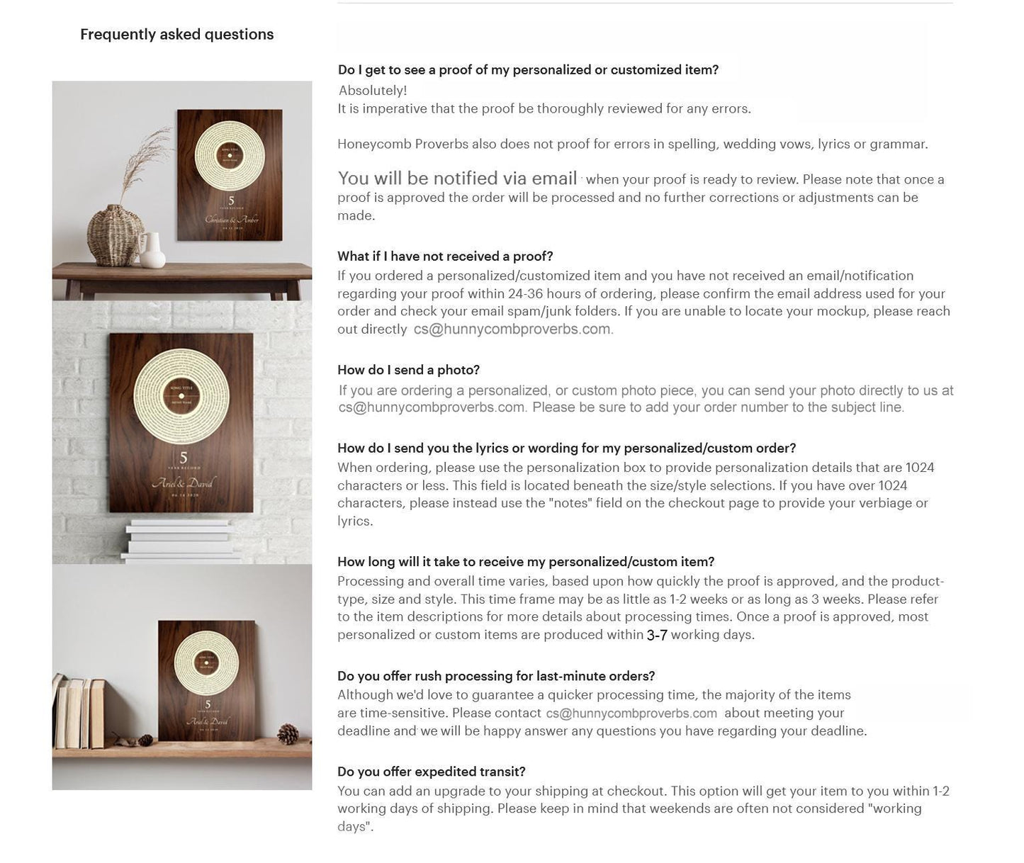 Personalized Record Gift, 5 Year Record, 5th Anniversary Wood Gift, Personalized 5 years Anniversary Gift - HoneycombProverbs - Signs - 5 year anniversary gifts