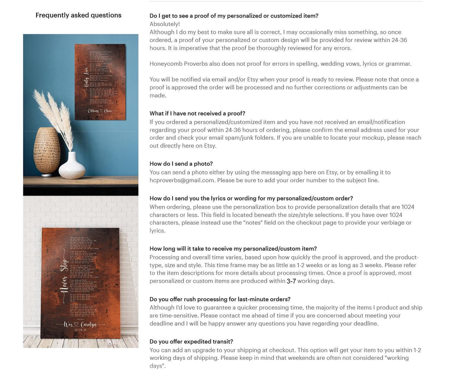 Connecting Hearts Song on Bronze - HoneycombProverbs - Signs - Bronze Anniversary Gifts