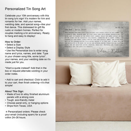 Love Song Lyric Sign on Tin - HoneycombProverbs - Signs - Vintage Lyrics Wall Art