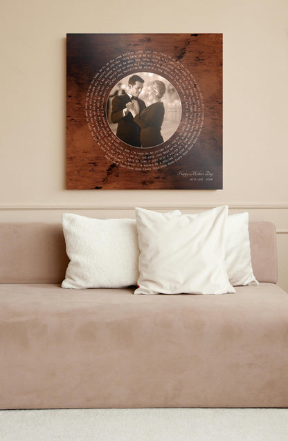 Burnished Bronze LP Record Song and Photo Art, additional view 11, 8th anniversary bronze