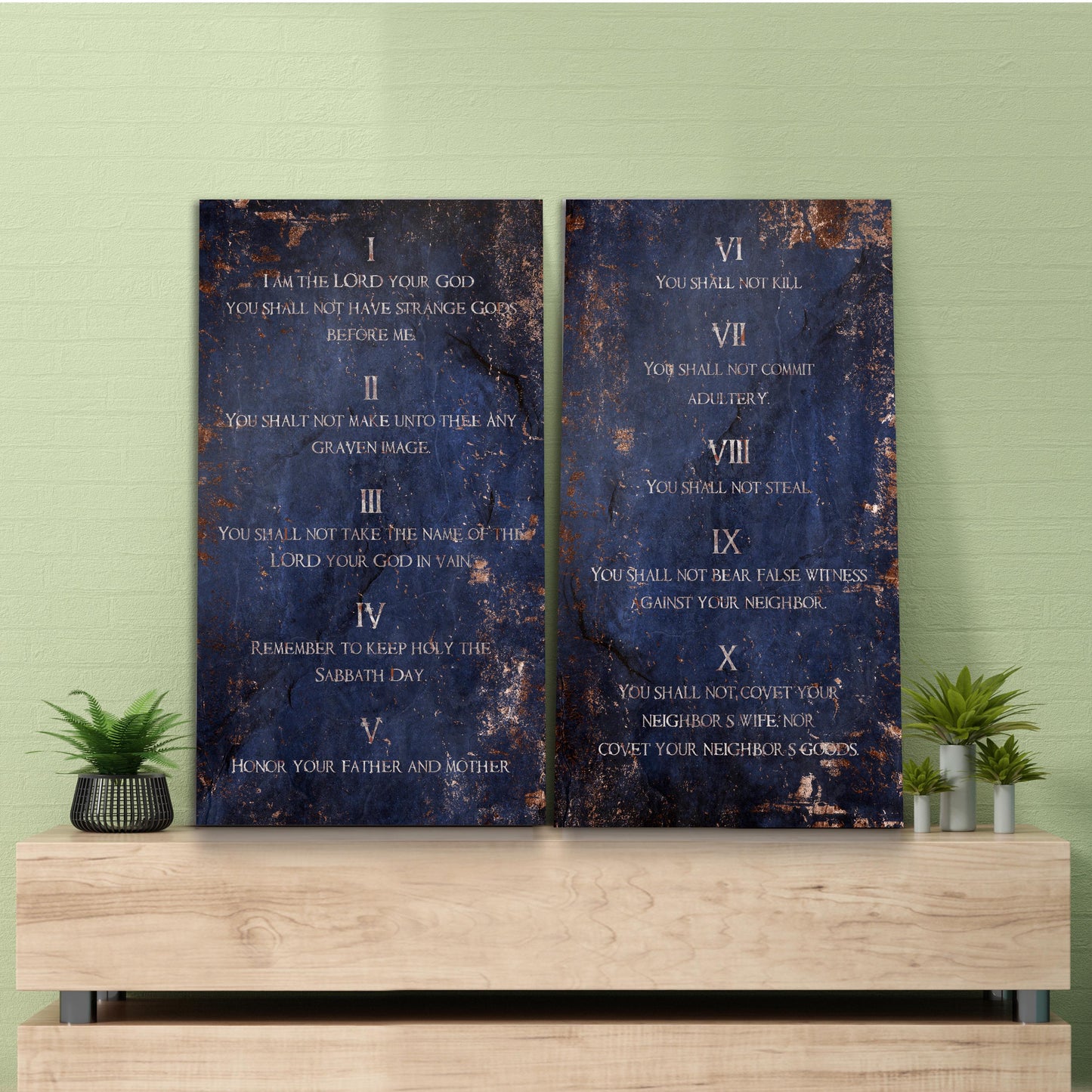 10 commandments 2 piece art wall decor