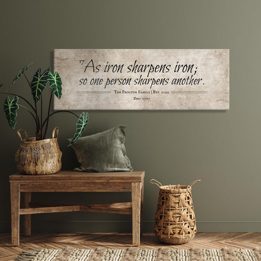 Cotton Iron sharpens Iron Wall Art, Men Anniversary Gift - HoneycombProverbs - Giclée - 2nd Year Cotton Art