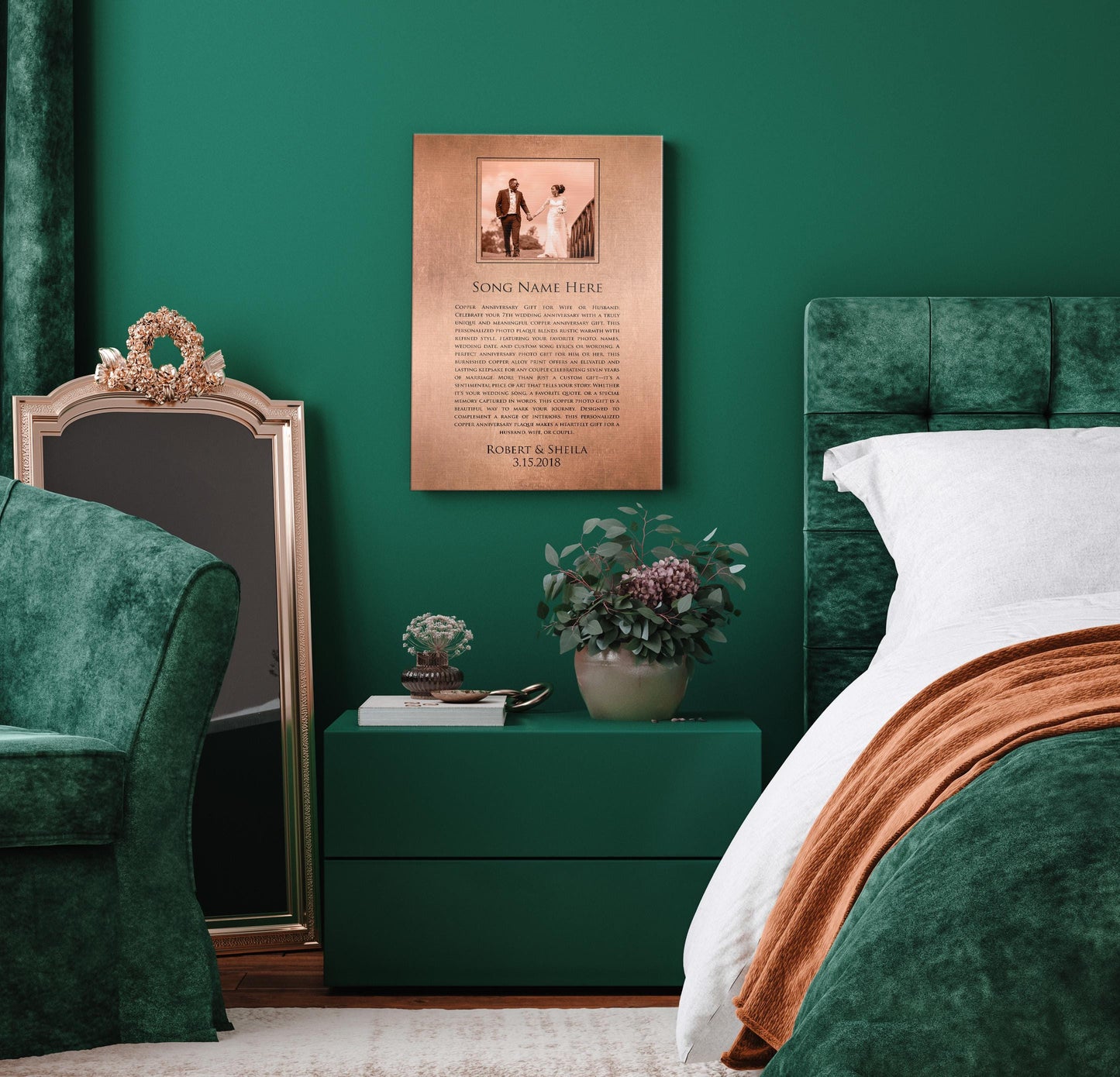 Personalized Copper Photo Gift with Song - HoneycombProverbs - Signs - Copper Anniversary Gifts