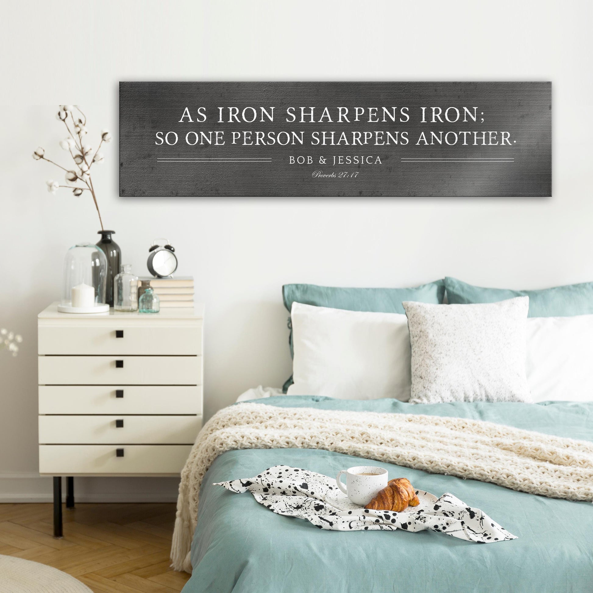 Iron Sharpens Iron Sign, Personalized Family Name Sign - HoneycombProverbs - Signs - Christian Wall Art