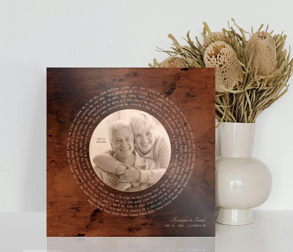 Burnished Bronze LP Record Song and Photo Art, additional view 14, 8th anniversary bronze