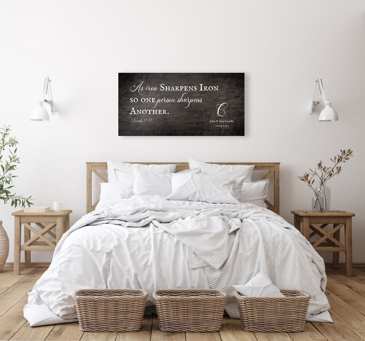 5th Anniversary Wood Gift for Him, As Iron Sharpens Iron - HoneycombProverbs - Signs - 5 year anniversary gifts