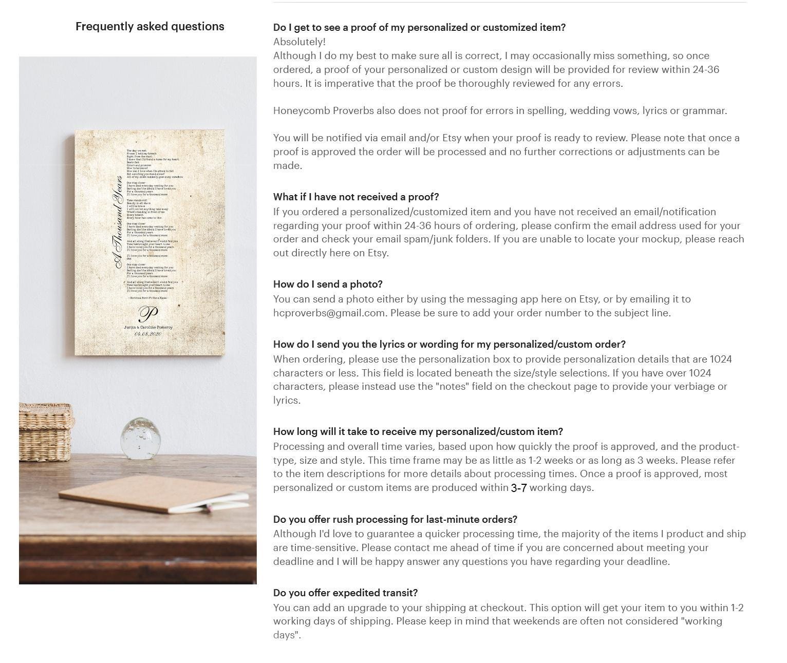 2nd Anniversary Heirloom, Our Song on Cotton - HoneycombProverbs - Giclée - 2nd Anniversary Gifts