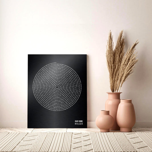 Custom Helix Song Lyric Sign: Iron Anniversary Decor, Personalized Metal Plaque, Modern Word Art, 6 year gift for him - HoneycombProverbs - Signs - Modern Lyrics Wall Decor