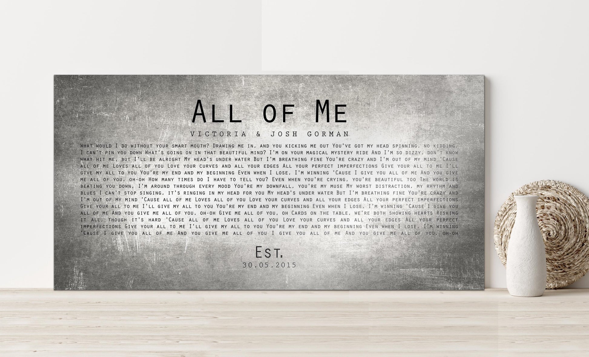 Rustic Tin First Dance Lyric Sign - HoneycombProverbs - Signs - Tin and Aluminum Gifts