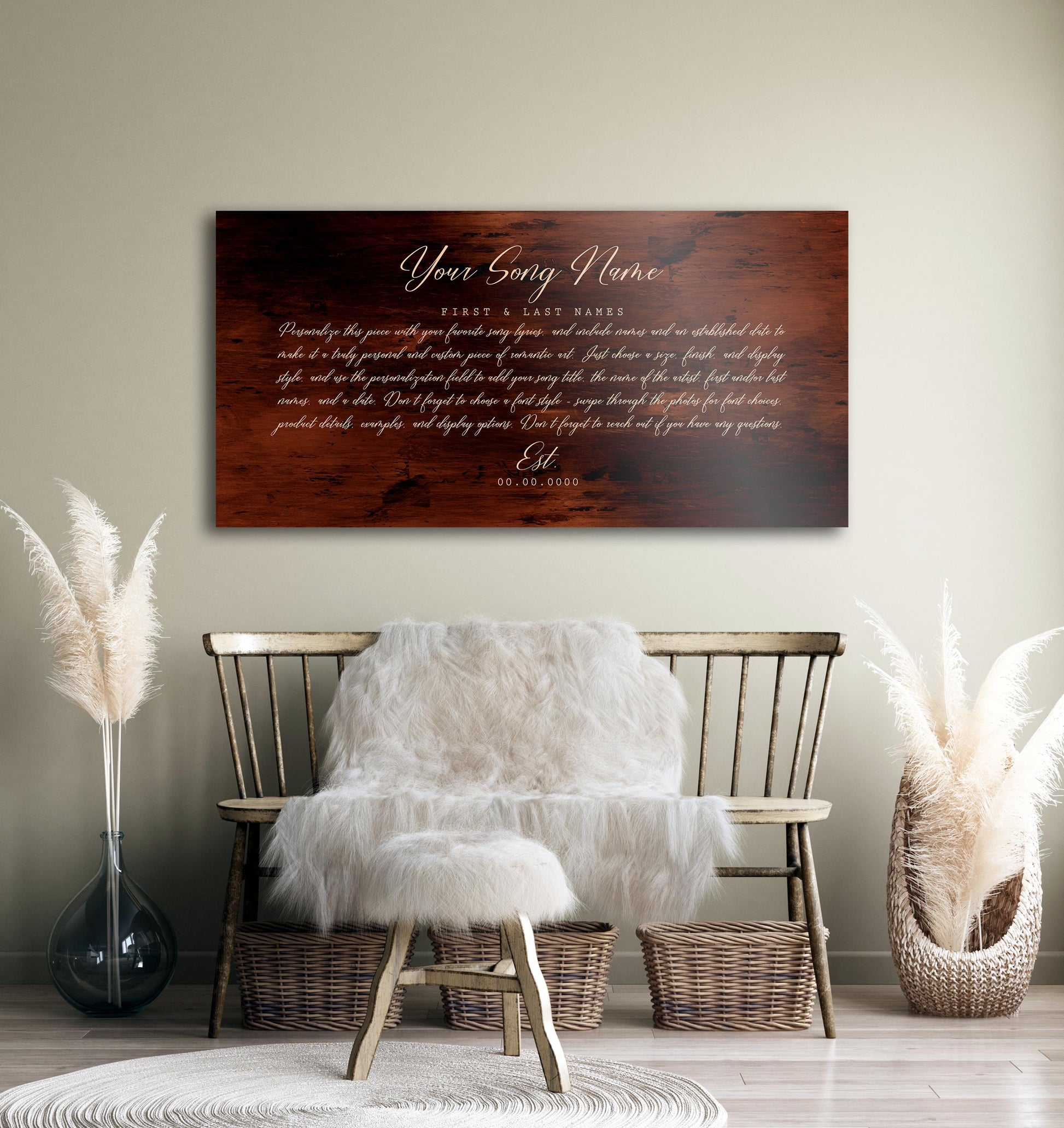 First Dance Lyrics Wall Decor, Metal Sign, Wedding Song Art, Custom Song Lyric Art - HoneycombProverbs - Signs - Rustic Lyrics Wall Decor