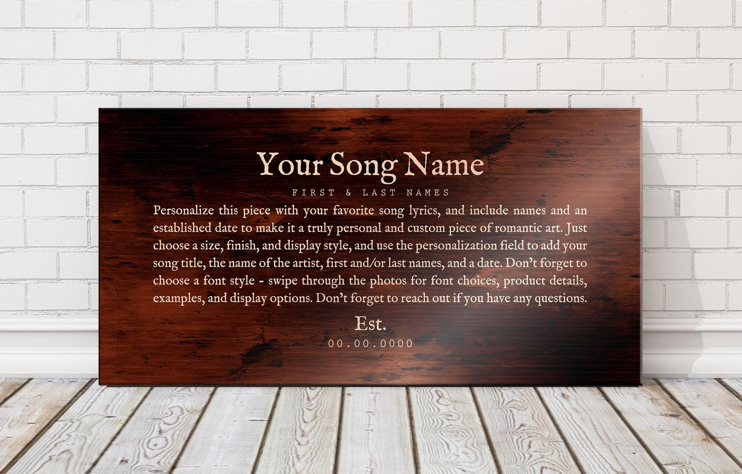 Custom Song Art, Bronze Anniversary Art, With Lyrics, First Dance Gift - HoneycombProverbs - Signs - Bronze Anniversary Gifts