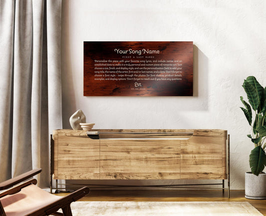 Custom Song Art, Bronze Anniversary Art, With Lyrics, First Dance Gift - HoneycombProverbs - Signs - Bronze Anniversary Gifts