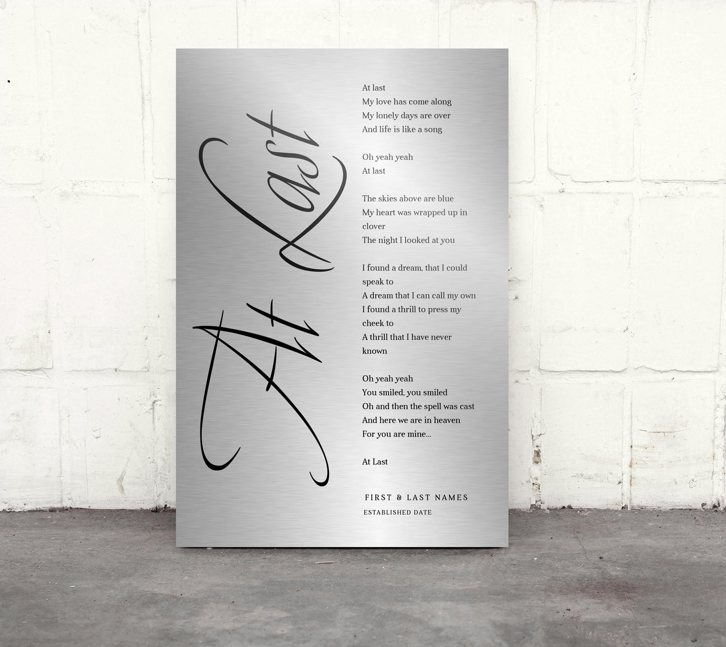 Custom Song Lyrics Tin Art, Personalized Anniversary Gift - HoneycombProverbs - Signs - Modern Lyrics Wall Decor