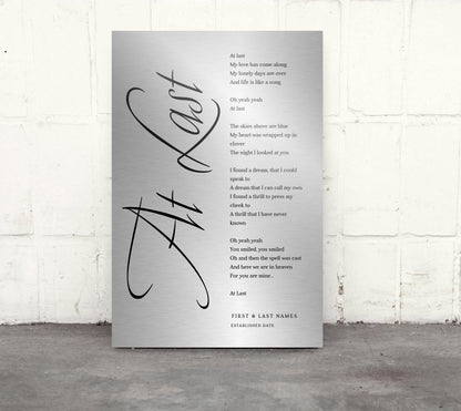 Custom Song Lyrics Tin Art, Personalized Anniversary Gift - HoneycombProverbs - Signs - Tin and Aluminum Gifts