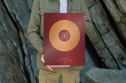 Personalized Bronze Anniversary Metal Record Sign: First Dance Lyrics - HoneycombProverbs - Signs - Bronze Vinyl Record Art