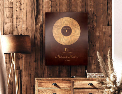 Custom Bronze Anniversary Record Art: Personalized Song Lyrics Gift, additional view 9, 8th anniversary bronze
