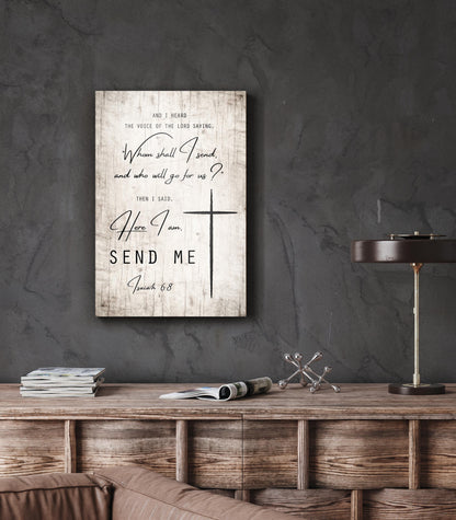 Rustic Wood Bible Verse Plaque: Send Me Lord, Personalized Christian Wall Art - HoneycombProverbs - Signs - Christian Wall Art