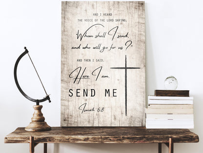 Rustic Wood Bible Verse Plaque: Send Me Lord, Personalized Christian Wall Art - HoneycombProverbs - Signs - Christian Wall Art