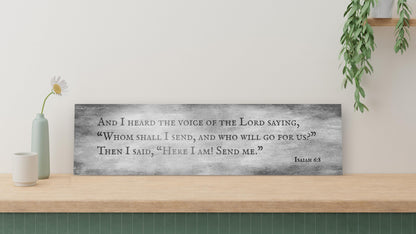 Personalized Isaiah 6:8 Tarnished Metal Sign- Here I Am Send Me - Christian Plaque - Religious Gift - HoneycombProverbs - Signs - Tin and Aluminum Gifts