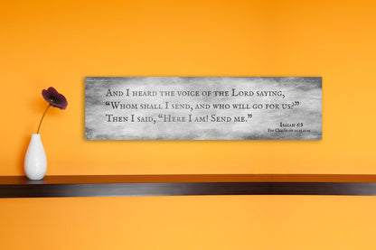 Personalized Isaiah 6:8 Tarnished Metal Sign- Here I Am Send Me - Christian Plaque - Religious Gift - HoneycombProverbs - Signs - Tin and Aluminum Gifts