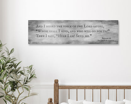 Personalized Isaiah 6:8 Tarnished Metal Sign- Here I Am Send Me - Christian Plaque - Religious Gift - HoneycombProverbs - Signs - Tin and Aluminum Gifts