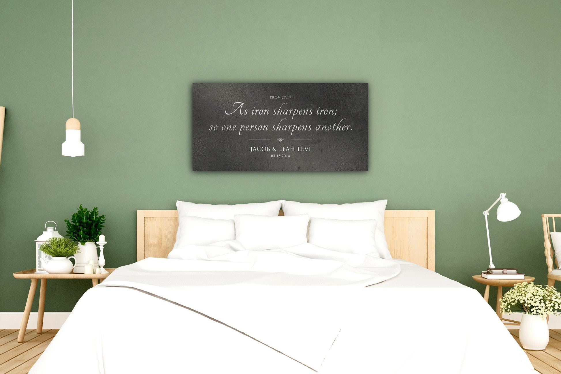 Iron Sharpens Iron Sign, Personalized Anniversary Gift - HoneycombProverbs - Signs - Iron Anniversary Gifts