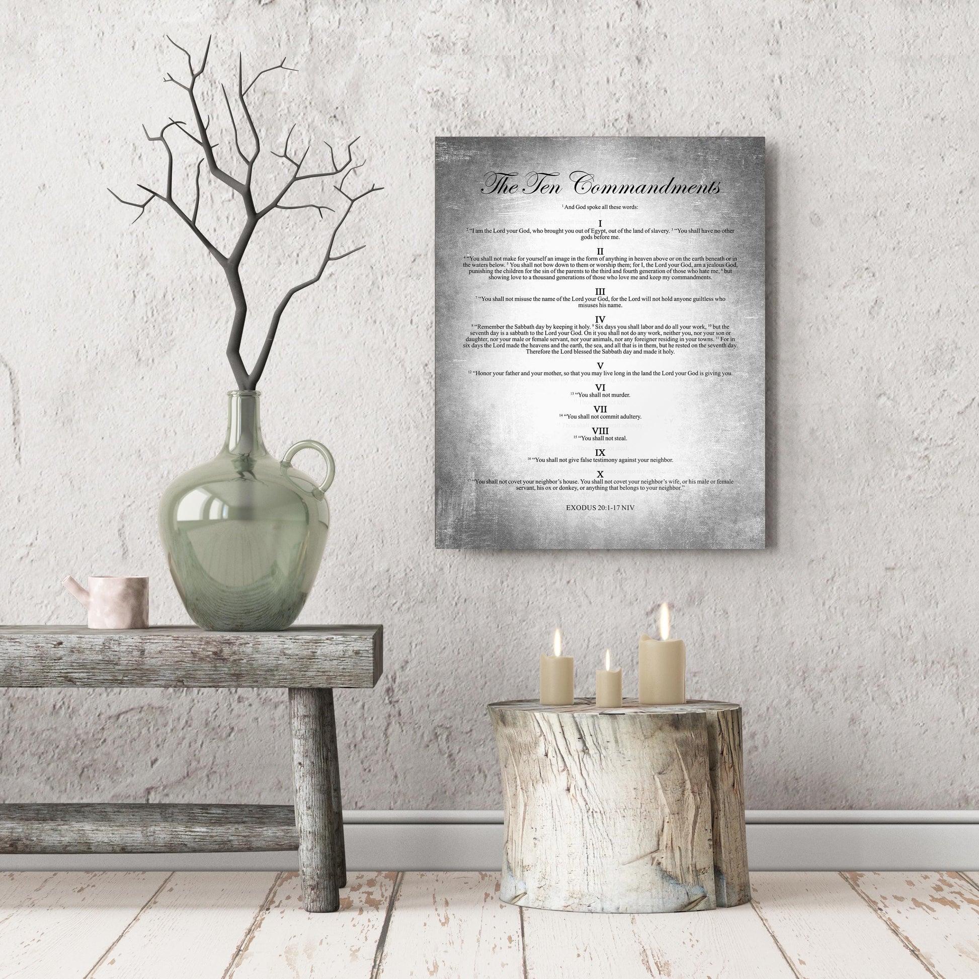 10 Commandments Sign on Tin - HoneycombProverbs - Signs - Christian Wall Art