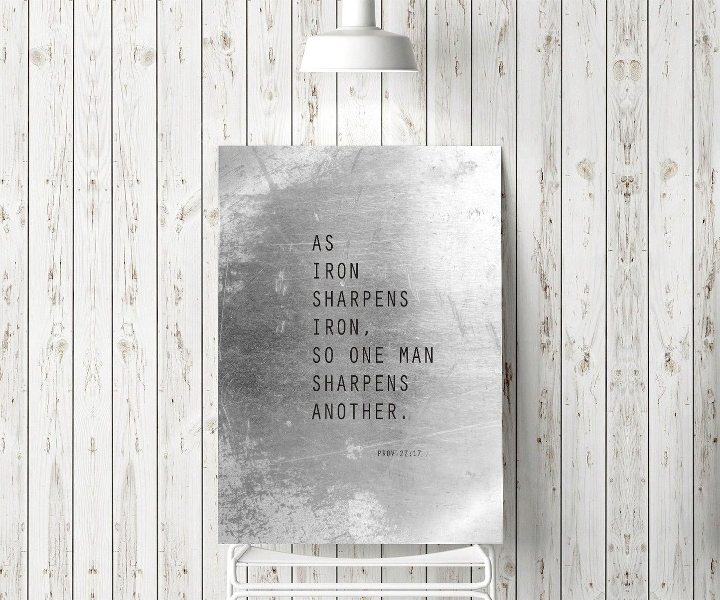 Proverbs 27:17 Grunge Metal Print Sign - HoneycombProverbs - Signs - Christian Wall Art