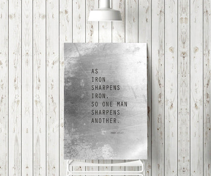 Proverbs 27:17 Grunge Metal Print Sign - HoneycombProverbs - Signs - Christian Wall Art