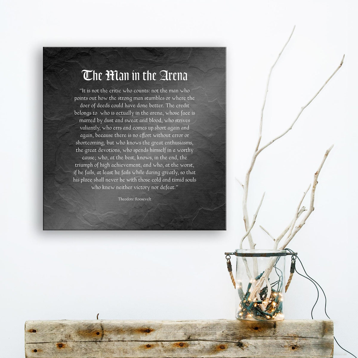 Personalized Man in the Arena Metal Plaque: Office Employee Gifts, Luxury Corporate Gifts, Dad Gift - HoneycombProverbs - Signs - Luxury Corporate Gifts