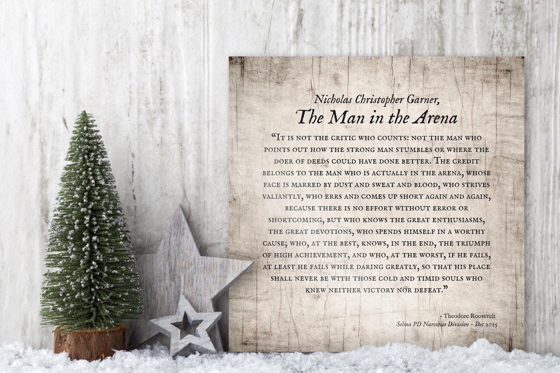 Wooden "Man in the Arena" Wall Plaque – Personalized Gift for men, Theodore Roosevelt Quote Sign, Husband Gift, Man Cave Art - HoneycombProverbs - Signs - Luxury Corporate Gifts