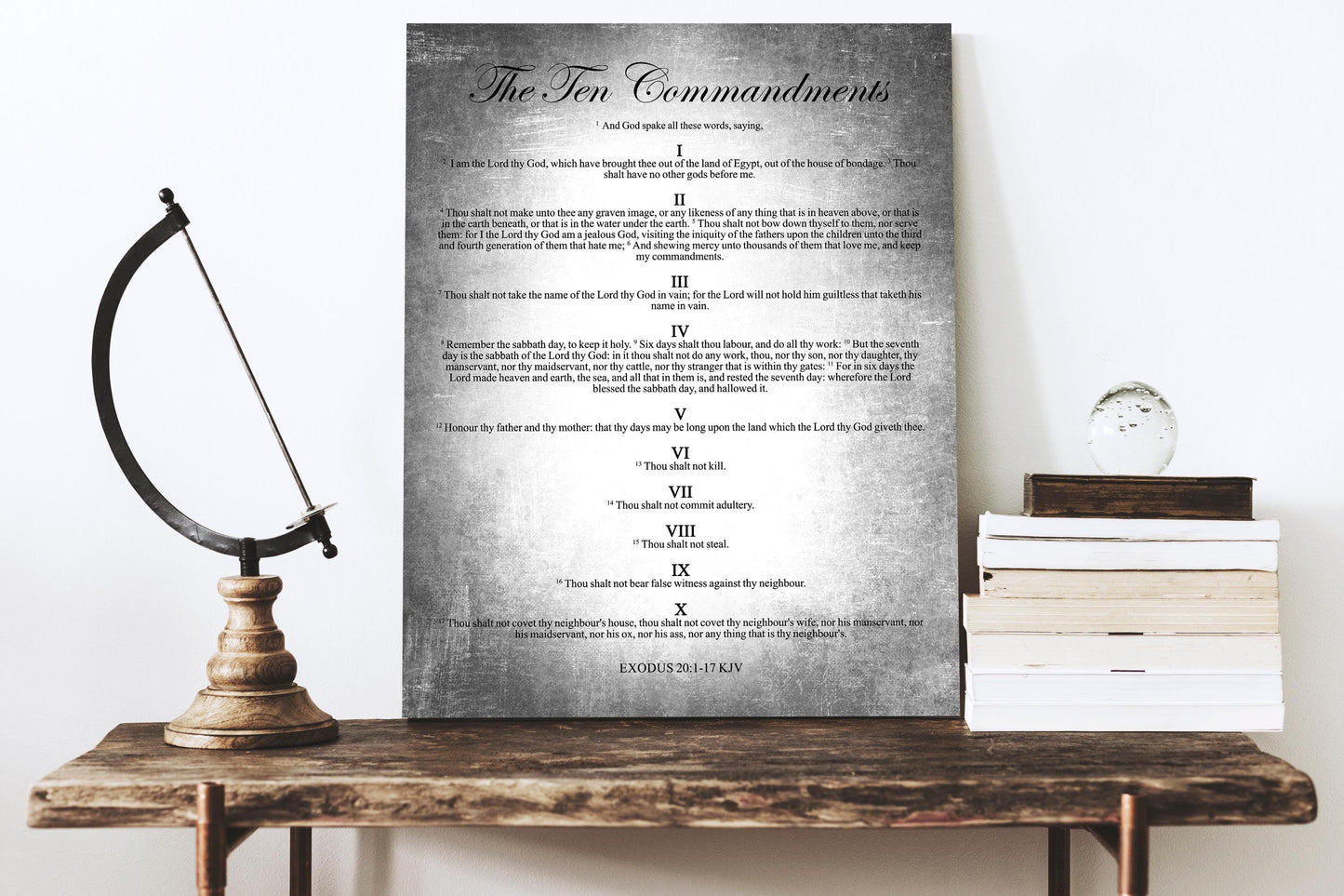 10 Commandments Sign on Tin - HoneycombProverbs - Signs - Christian Wall Art